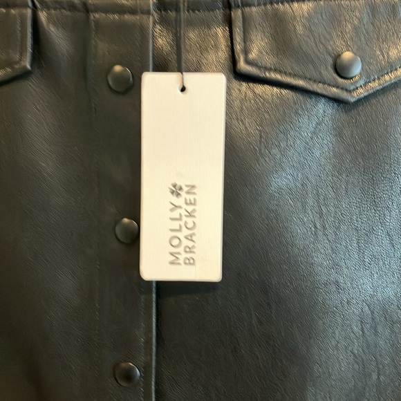 Molly Bracken Faux Leather Mini Skirt NWT - Picture 2 of 7